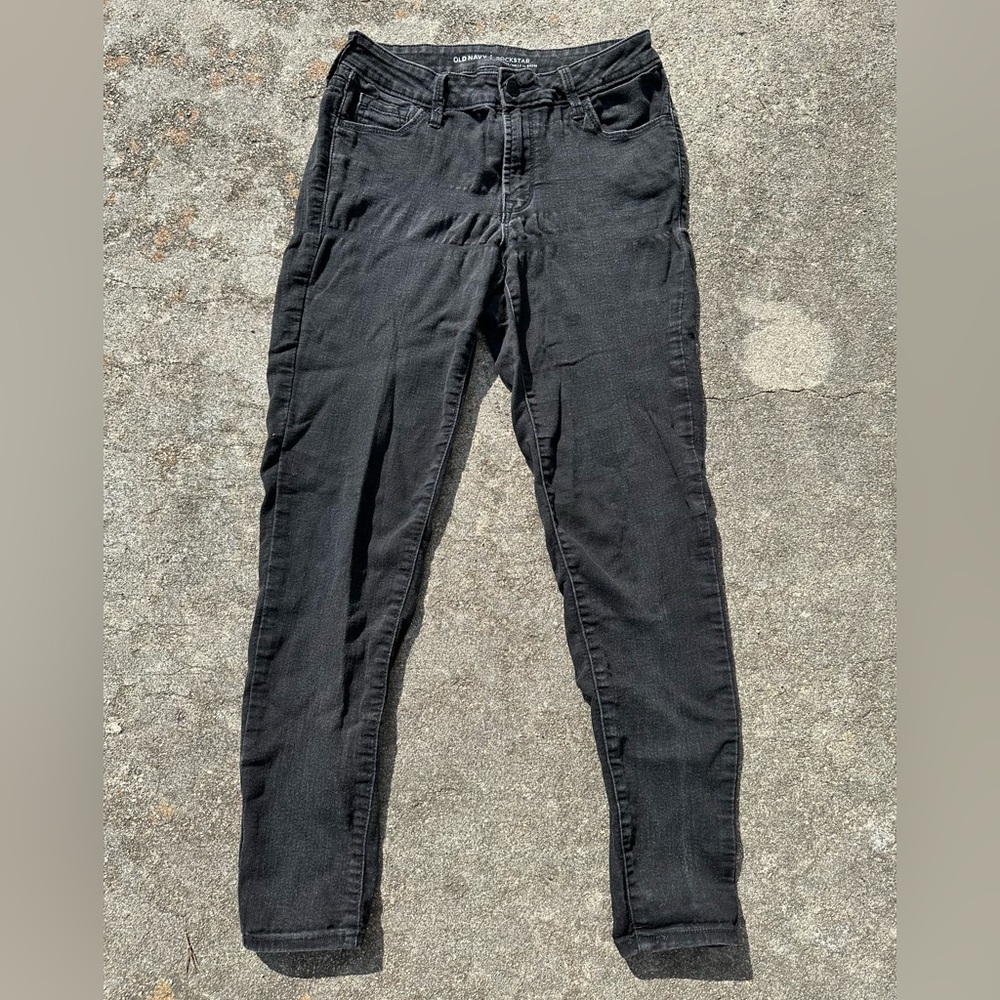 Old Navy Rockstar Mid-Rise Black Jeans